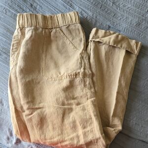Nicole Miller Tan Elastic Waist Trousers